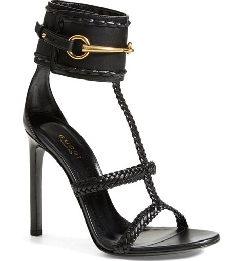 gucci black sandal heels|Gucci ursula braided sandal.